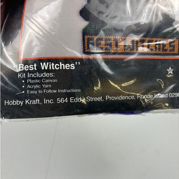 Hobby Kraft Halloween “Best Witches” Plastic Canvas Needlecraft Kit Sealed 1990s - Picture 5 of 6